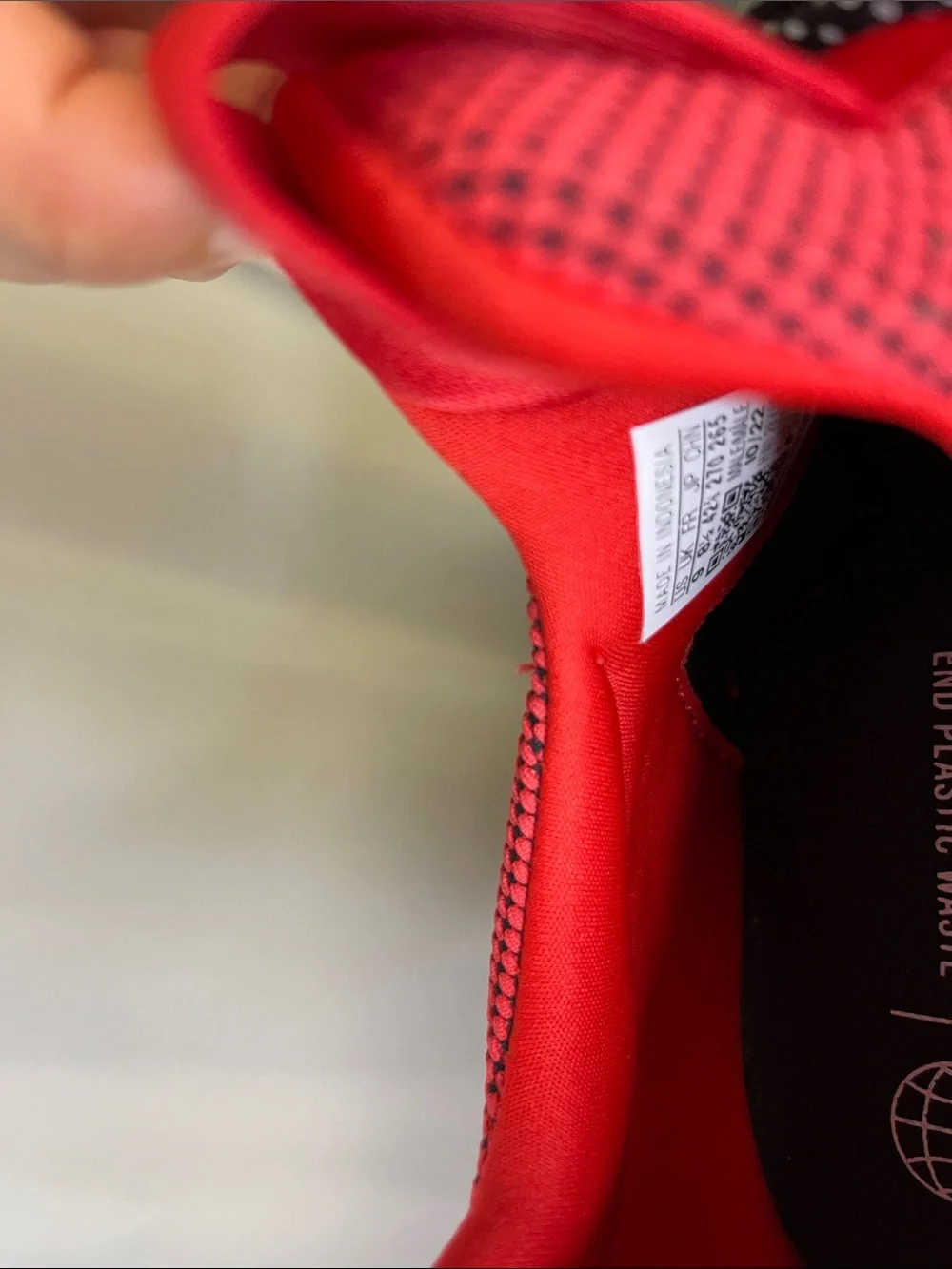 adidas Red Mesh Athletic Sneakers with Black Laces